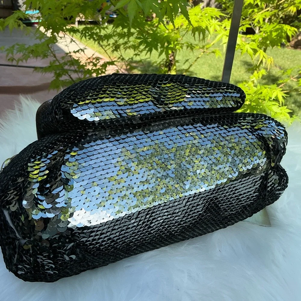 Coach Poppy Y2K Silver Sequin Groovy Shoulder Crossbody Hand Bag - Picture 12 of 16